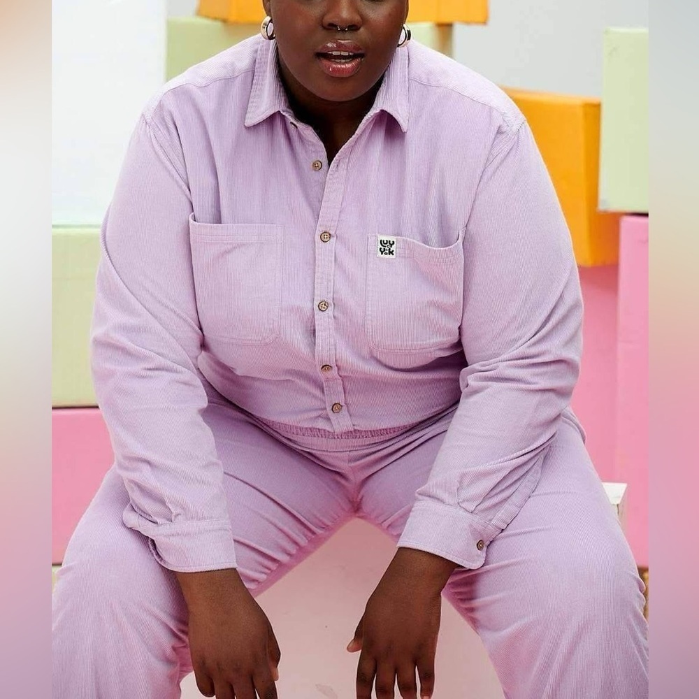 Lucy & Yak Lilac Button-Front Jumpsuit - Picture 2 of 16